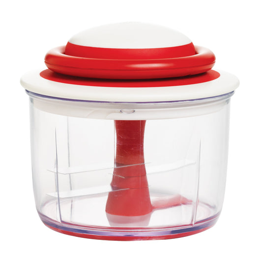 Chef'n VeggiChop - Picadora Manual de Alimentos, Cereza, 1
