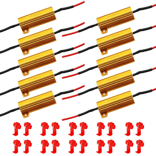 laffoonparts - 10 unidades de 12 V LED ecualizador de carga de 50 W 6 ohmios para resolver problemas intermitentes en señales de giro LED, luces de estacionamiento o luces de matrícula