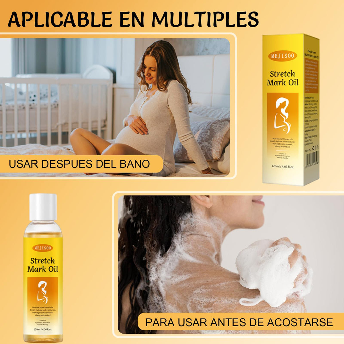 Aceite Corporal de Oliva Orgánico Para el Cuidado de Las Estrías,Hidrata y Nutre,Ligero y No Graso-120ml/4.06fi.oz