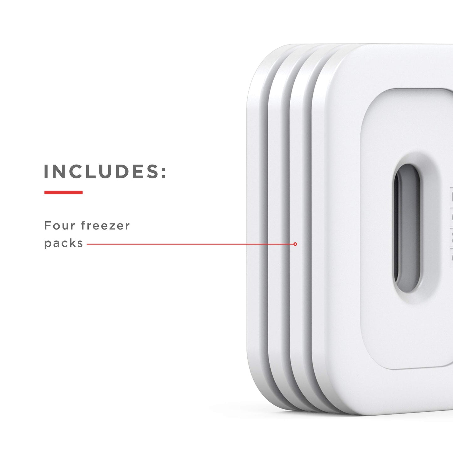 Zoku Neat Stack - Pack de 4 paquetes de congeladores reutilizables, ultradelgados, no tóxicos, sin BPA