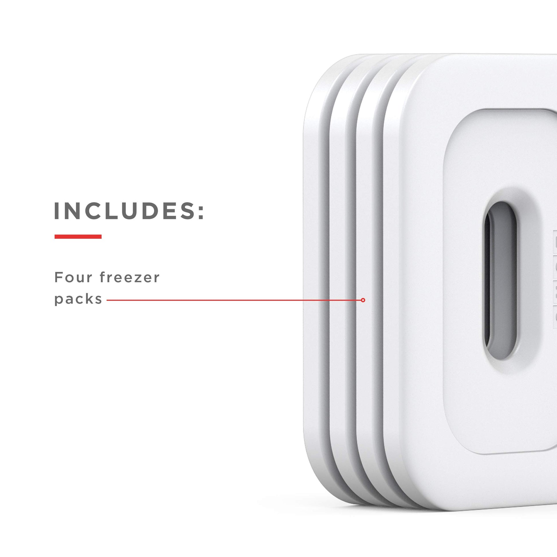 Zoku Neat Stack - Pack de 4 paquetes de congeladores reutilizables, ultradelgados, no tóxicos, sin BPA