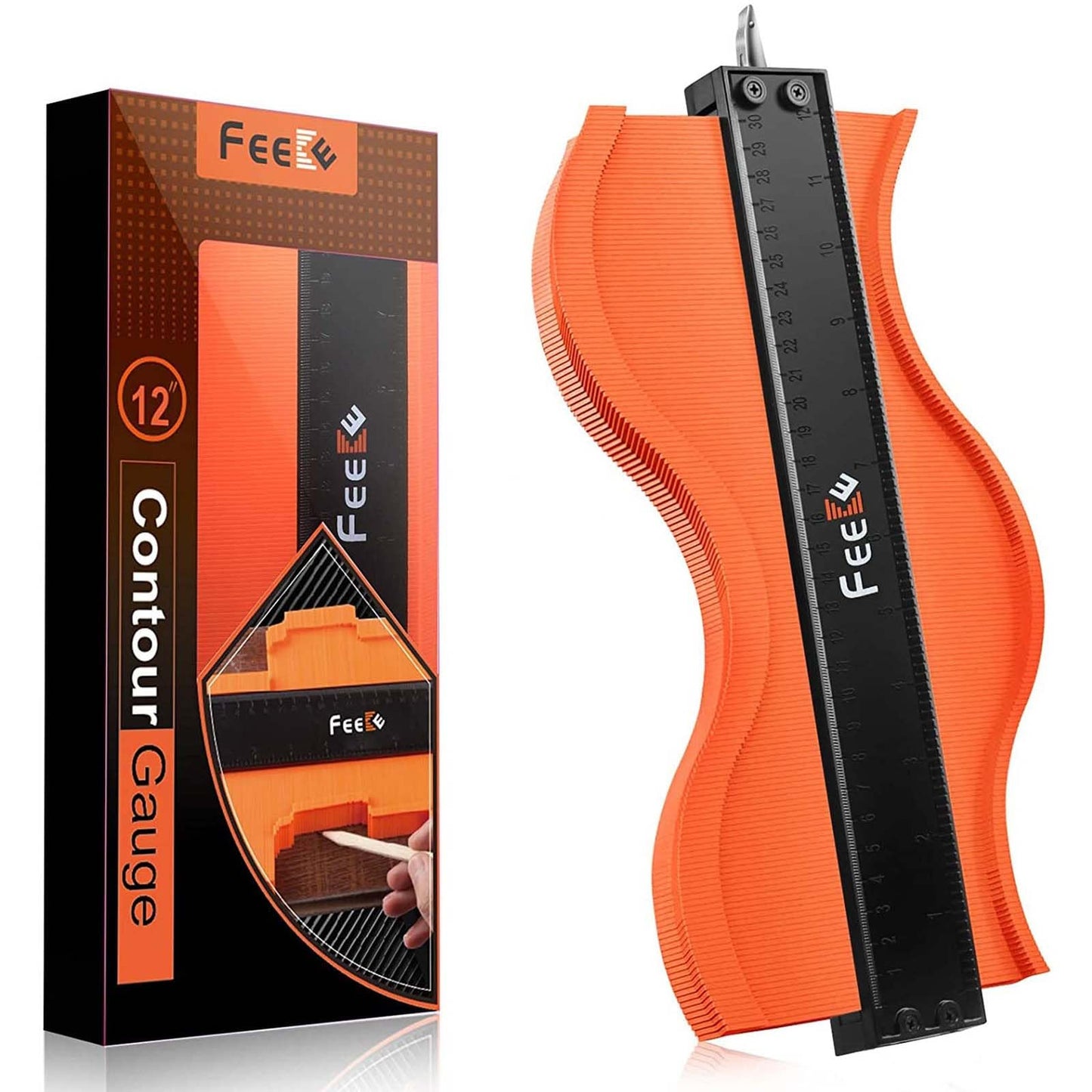 Medidor de Contorno con Herramienta de Perfil de Bloqueo 12 Pulgadas para Hombre