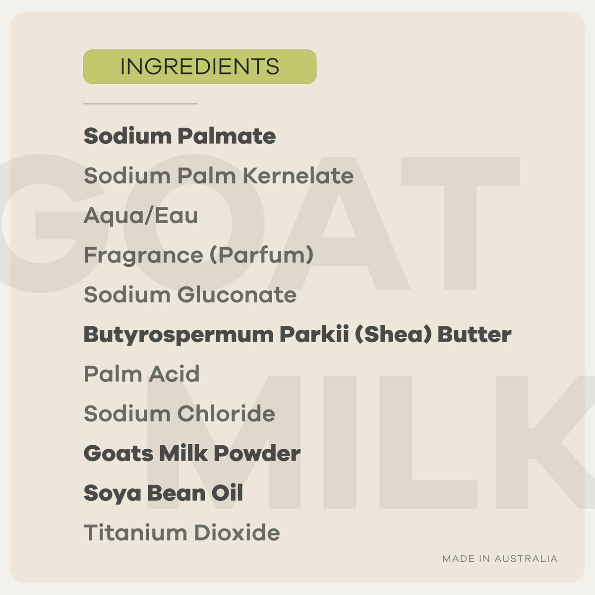 Australian Botanical Soap - Goats Milk with Soya Bean Oil, 7 oz (200g) Bars, Natural Plant Oil Soap - 8 Count