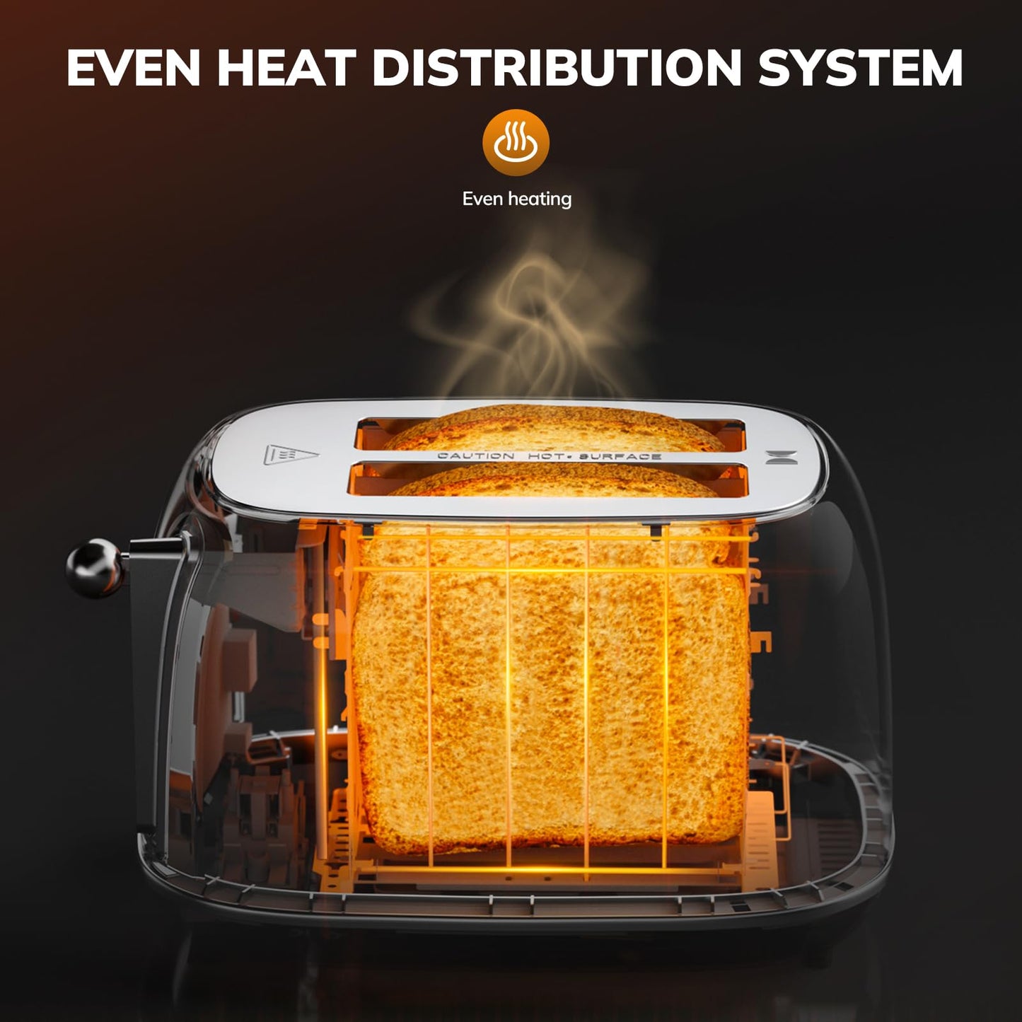 Keenstone tostador inteligente de visualización táctil de 2 rebanadas, tostador retro de acero inoxidable con 6 niveles de dorado, recalentar y descongelar, para bagel, tostado, pan, bandeja extraíble