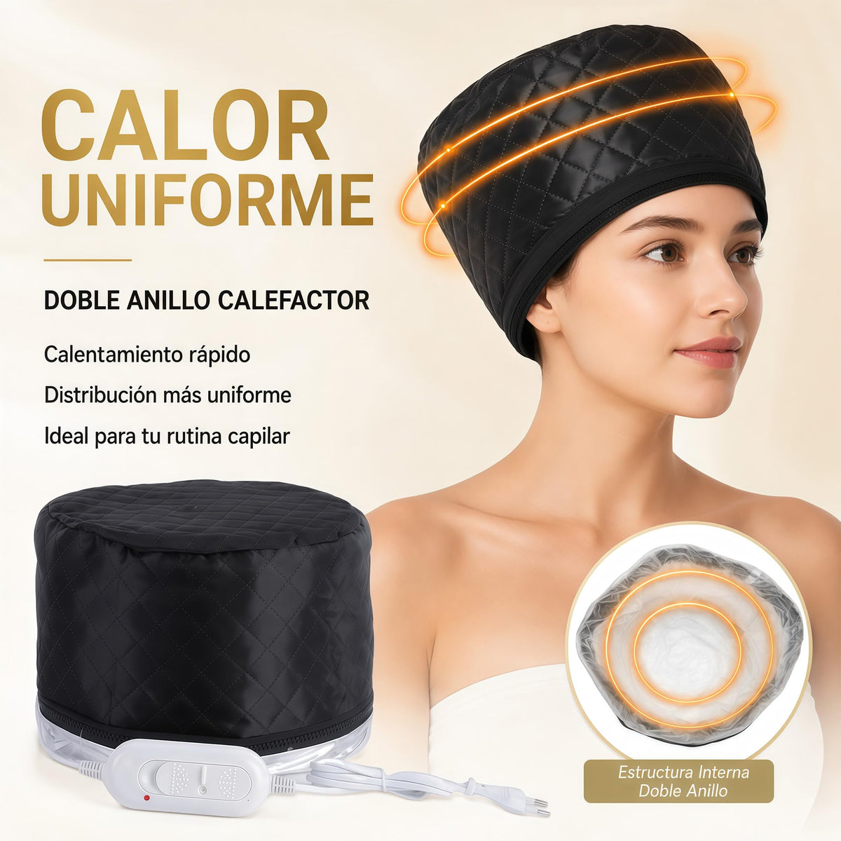 TRYXZSZ Gorro Térmico para Cabello, 3 Niveles, Apagado Automático 20 Min