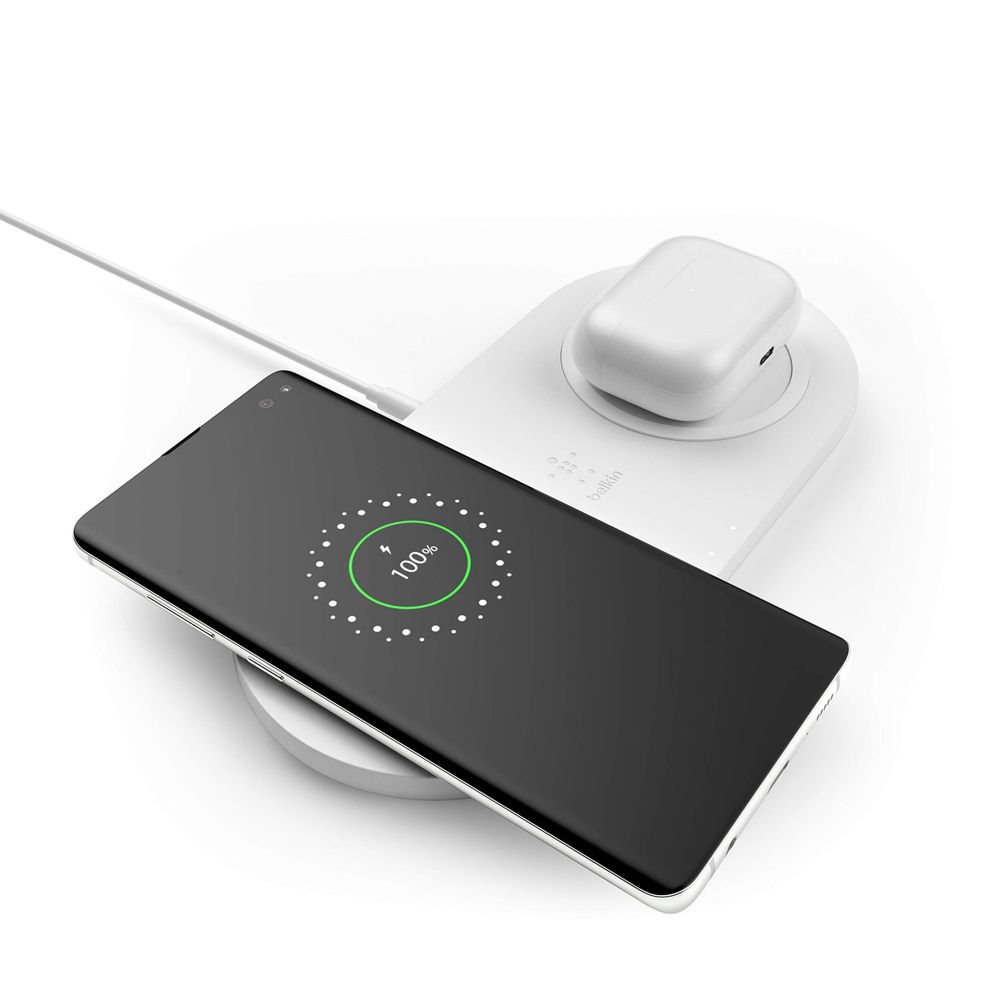 Belkin WIZ002TTWH Base de carga inalámbrica doble BOOST CHARGE, Blanco