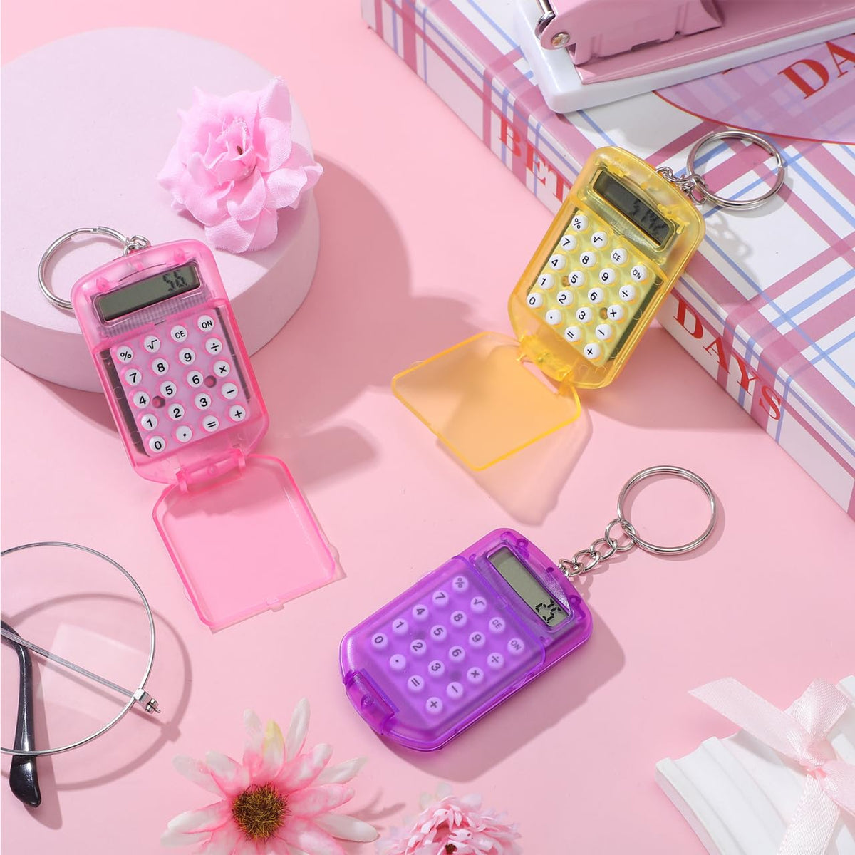 Calculadora de Bolsillo NUOBESTY Portátil Electrónica para Niños y Estudiantes 3 Piezas Color al Azar