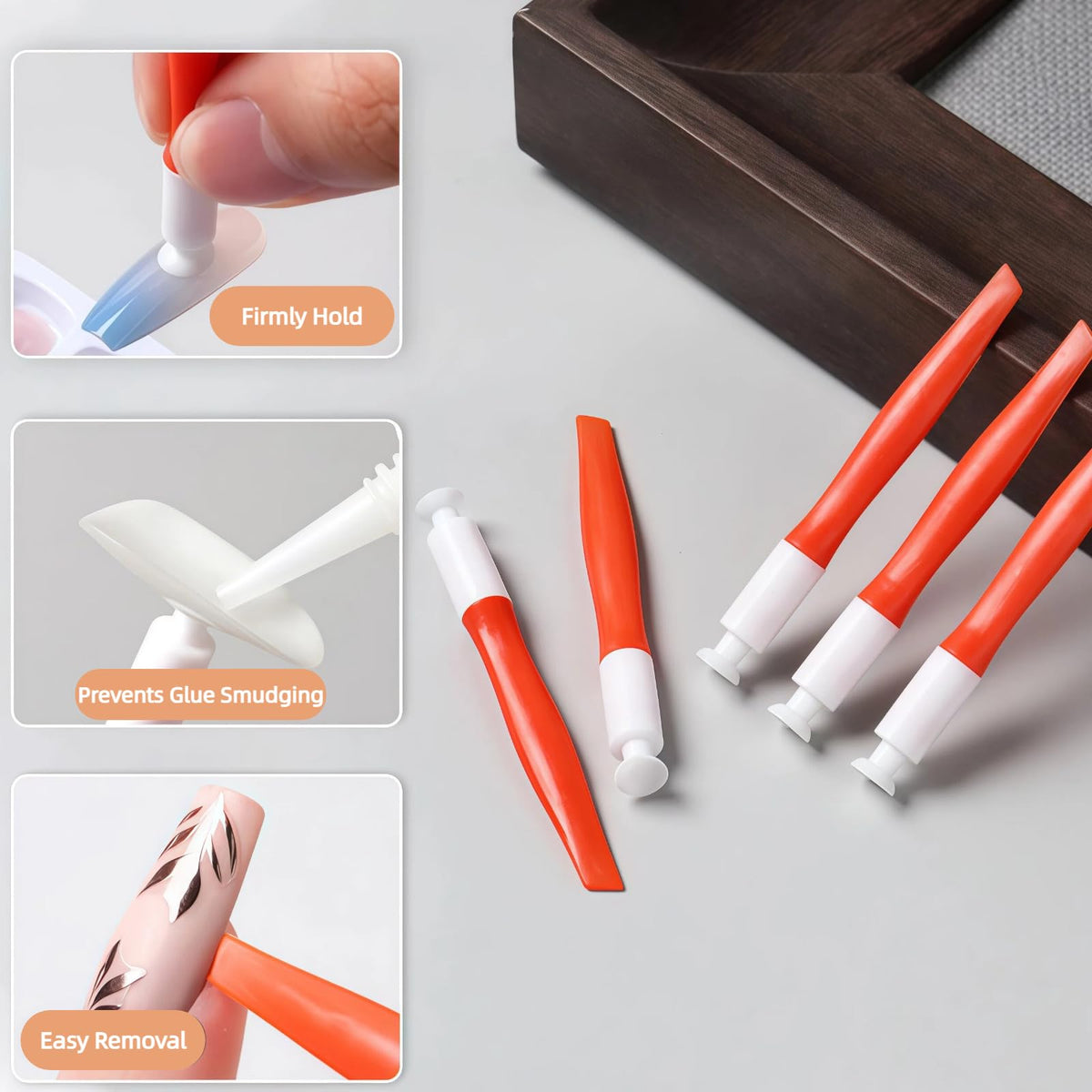 Herramientas para Presionar Uñas VONMAOGU en Silicona, Doble Extremo y Palanca para Manicura DIY