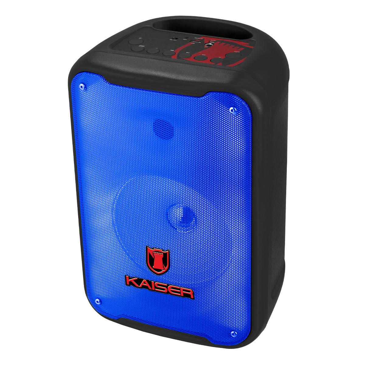 Kaiser Bocina Bluetooth 8 de Pulgadas Recargable con micrófono, Potencia de 6200w Pmpo 10W RMS con tecnología KSR-Link con Funciones Luz Flame KSW-7007