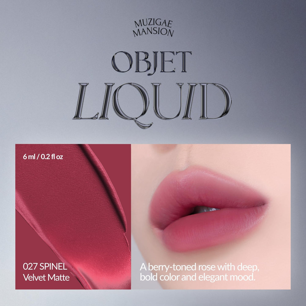 Labial Objet Liquid 027 Spinel 6ml Rosa