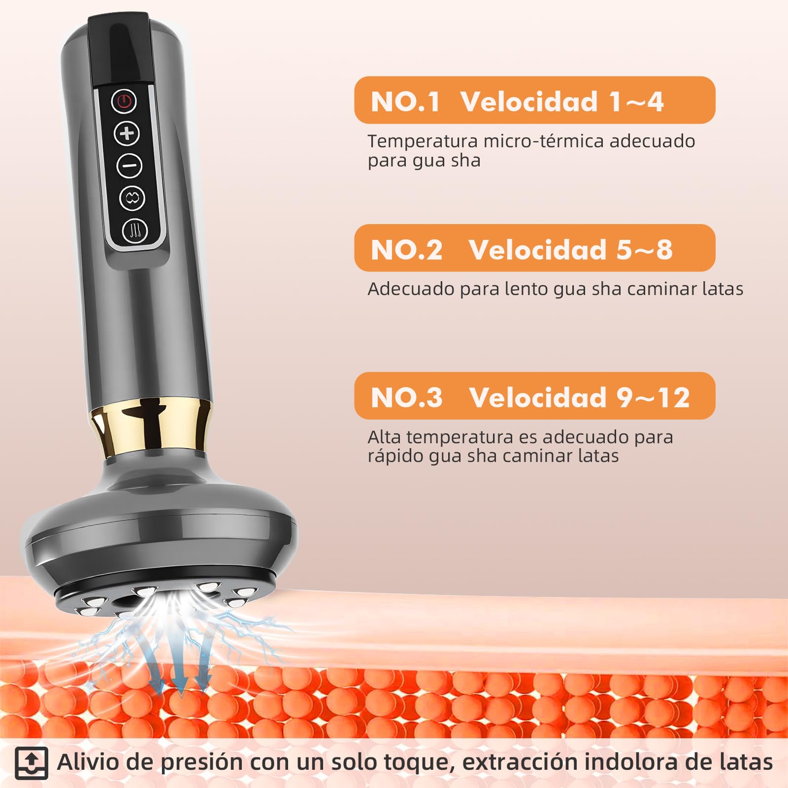 Masajeador AnticeluliTico Celulitis,Masajeador Corporal Multifuncional,con Tablero Gua Sha,Herramienta de Masaje eléctrico,12 Niveles con Calor, Removedoras de Grasa Eléctrica, para Brazo,Cintura