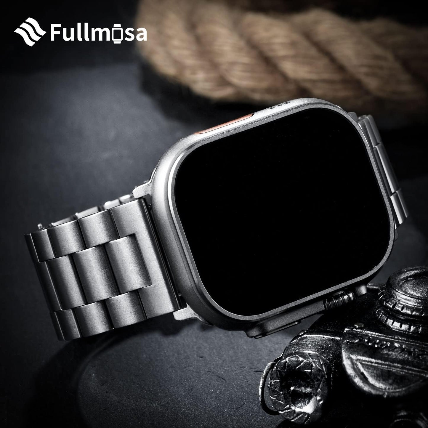 Fullmosa Correa Compatible Con Apple Watch 40mm 42mm（Series 10) 38mm 41mm,Pulsera Acero Inoxidable con Case Para iWatch SE/Series 10/9/8/7/6/5/4/3/2/1,40mm 38mm 41mm Plata