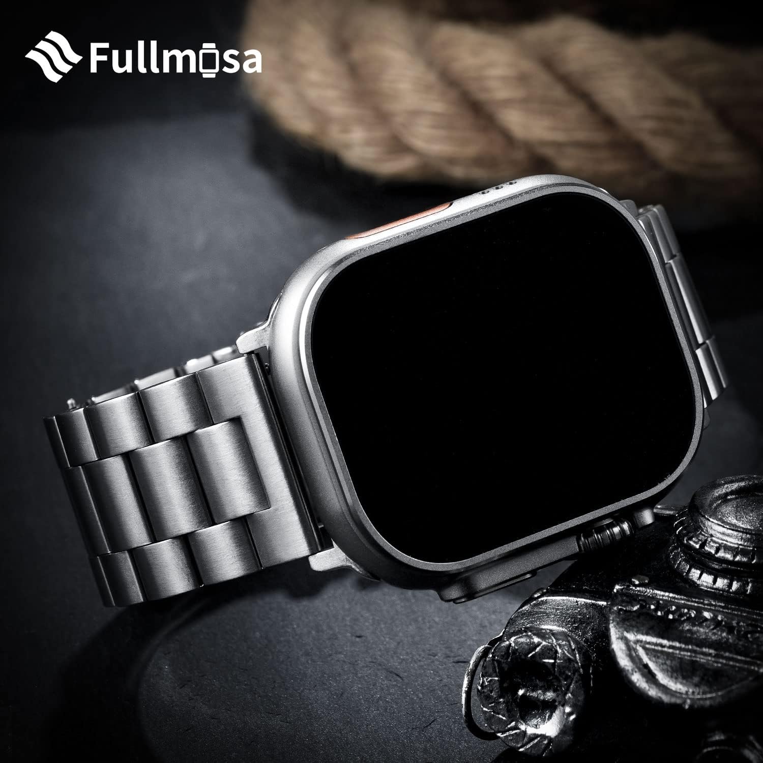 Fullmosa Correa Compatible Con Apple Watch 40mm 42mm（Series 10) 38mm 41mm,Pulsera Acero Inoxidable con Case Para iWatch SE/Series 10/9/8/7/6/5/4/3/2/1,40mm 38mm 41mm Plata