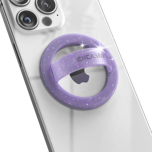 Soporte Magnético para Teléfono con Anillo Morado Purpurina Compatible con MagSafe