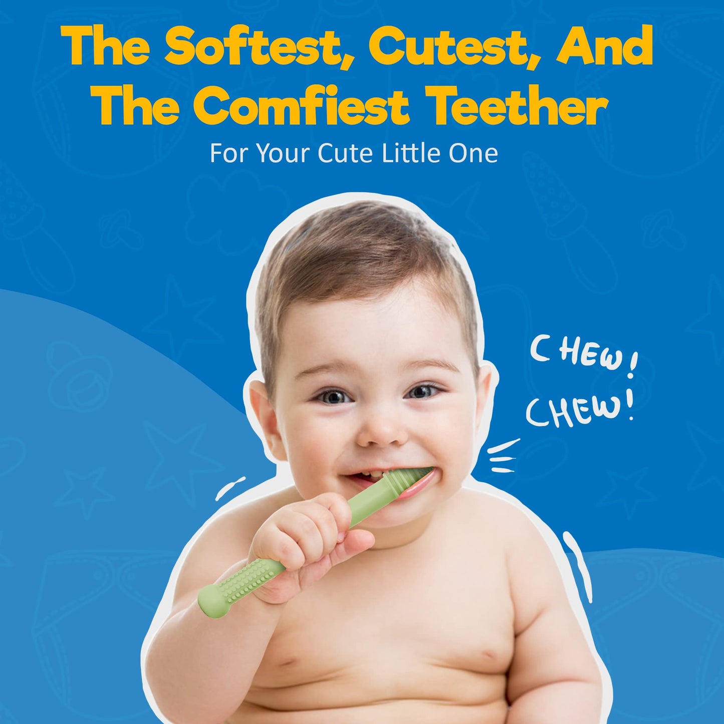 BABYSKIT Tubos de Dentición Flexibles para Bebés - Sorbetes Fáciles de Sostener y Limpiar, Bastón de Silicona Seguro para Bebés de 0-6 Meses