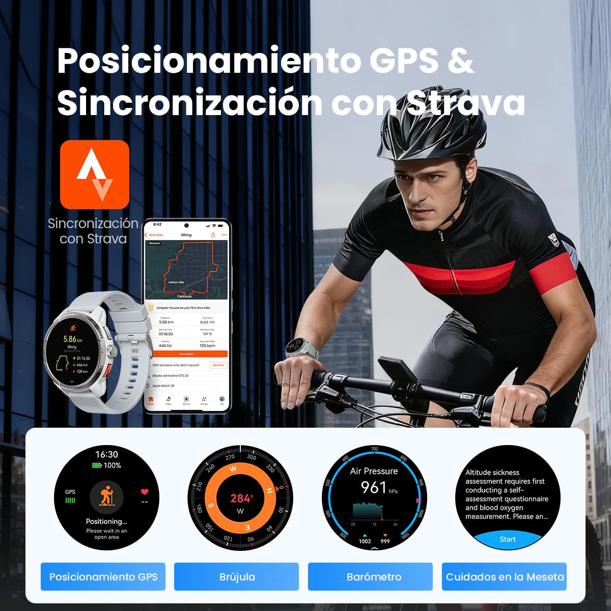Smartwatch HAYLOU Solar Ultra Negro GPS 170+ Deportes para Hombre Mujer