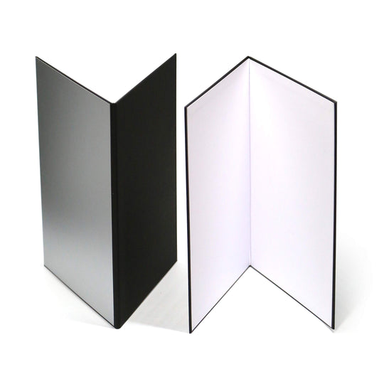 Reflector de luz 3 en 1, de cartón, tamaño A3 (43.18 x 30.48 cm), plegable, para fotografía de vida muerta, producto y fotografía de alimentos, color negro, plateado y blanco, paquete de 2 unidades
