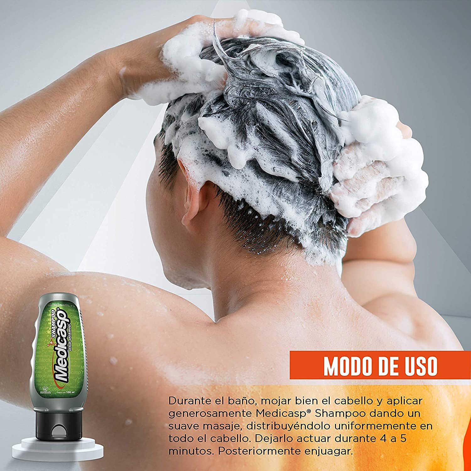 MEDICASP Shampoo Anticaspa Uso Diario 2 Botellas 130ml | Elimina Hongos, Alivia Picazón