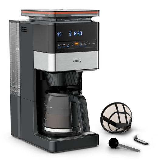 KRUPS Cafetera de filtro permanente con Molino Krups Aroma Grind and Brew, 14 tazas, Programable, KM842850