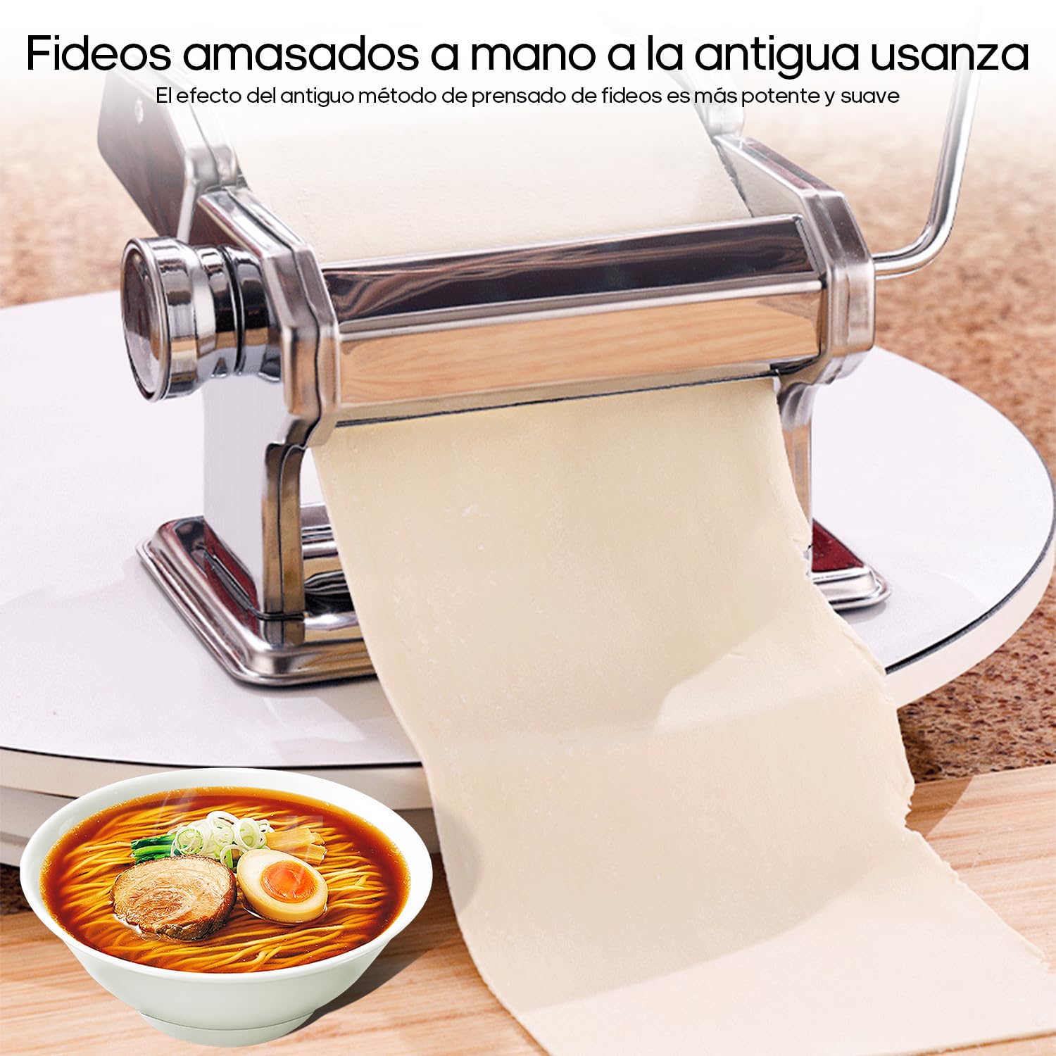 JEMUON Maquina para Hacer Pasta, Maquina para Pasta Con 9 Espesores y 2 Anchos Ajustables, Maquina para Pasta Fresca, Maquina de Pasta Cabezal Cortador para Espaguetis, Fideos, Vermicelli, Dumpling