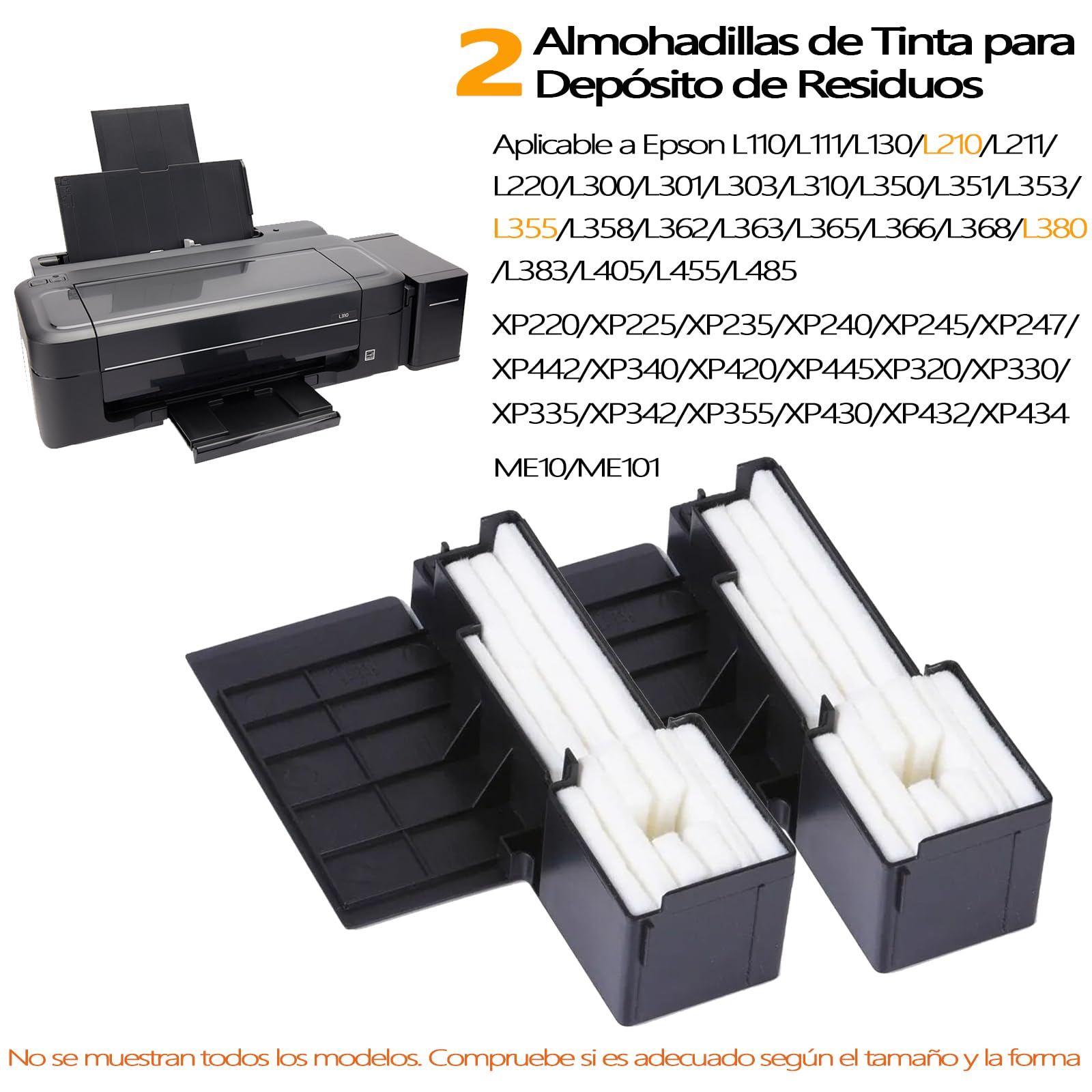 Kit de Almohadillas de Tinta de Repuesto TYEGDAVD Alta Capacidad para Mantenimiento y Limpieza Impresoras EPSON