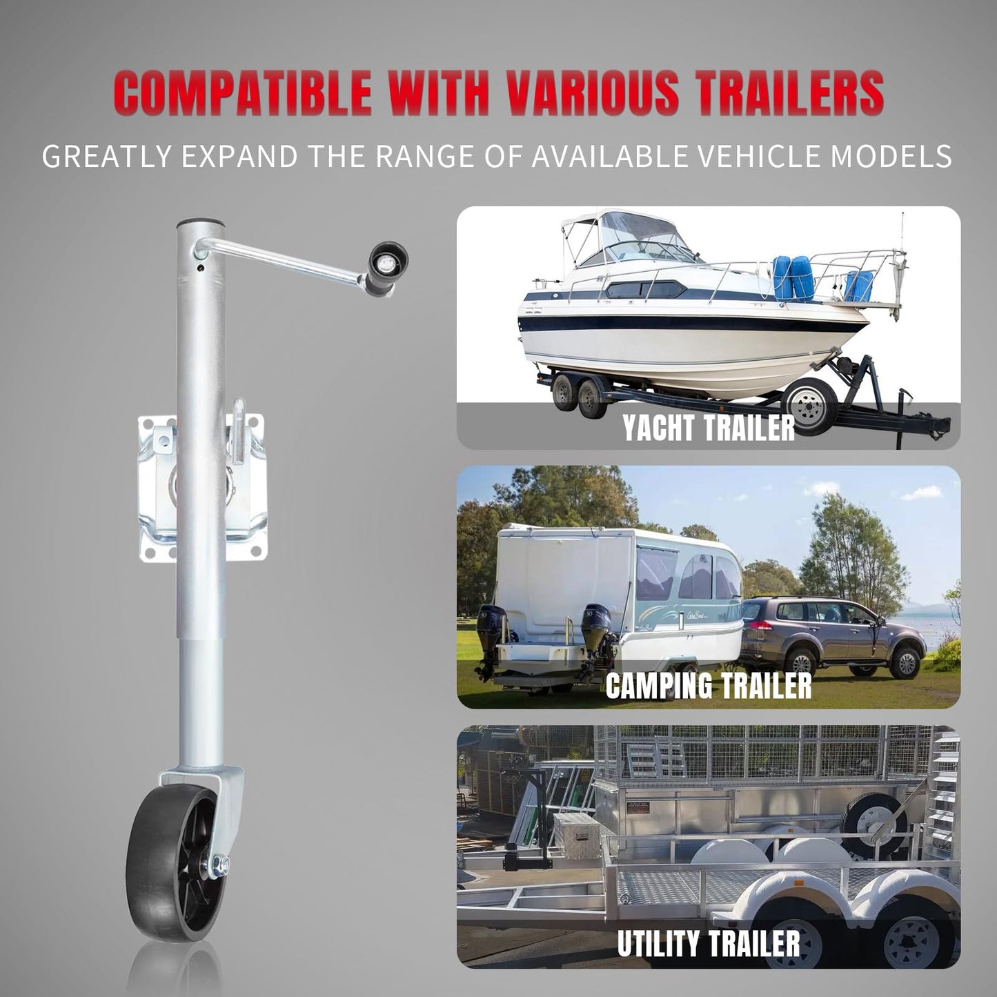 ROAD DAWG ATR39001MB-1 Torin - Gato de Remolque para Barco con Rueda única (6 Pulgadas): Gato Giratorio, 1000 Libras Capacidad