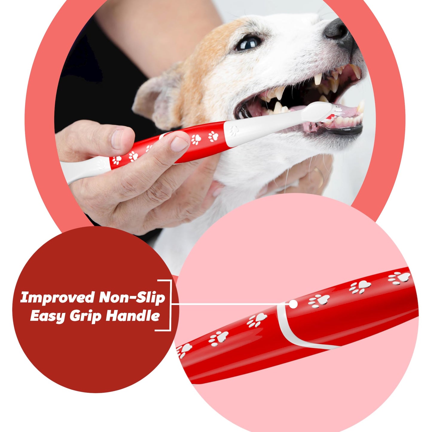 Cepillo de dientes para perros y gatos con cerdas suaves, fácil limpieza de dientes y cuidado dental, cepillo de dientes de doble cabeza antideslizante para perros – Elige tu paquete (paquete de 1)