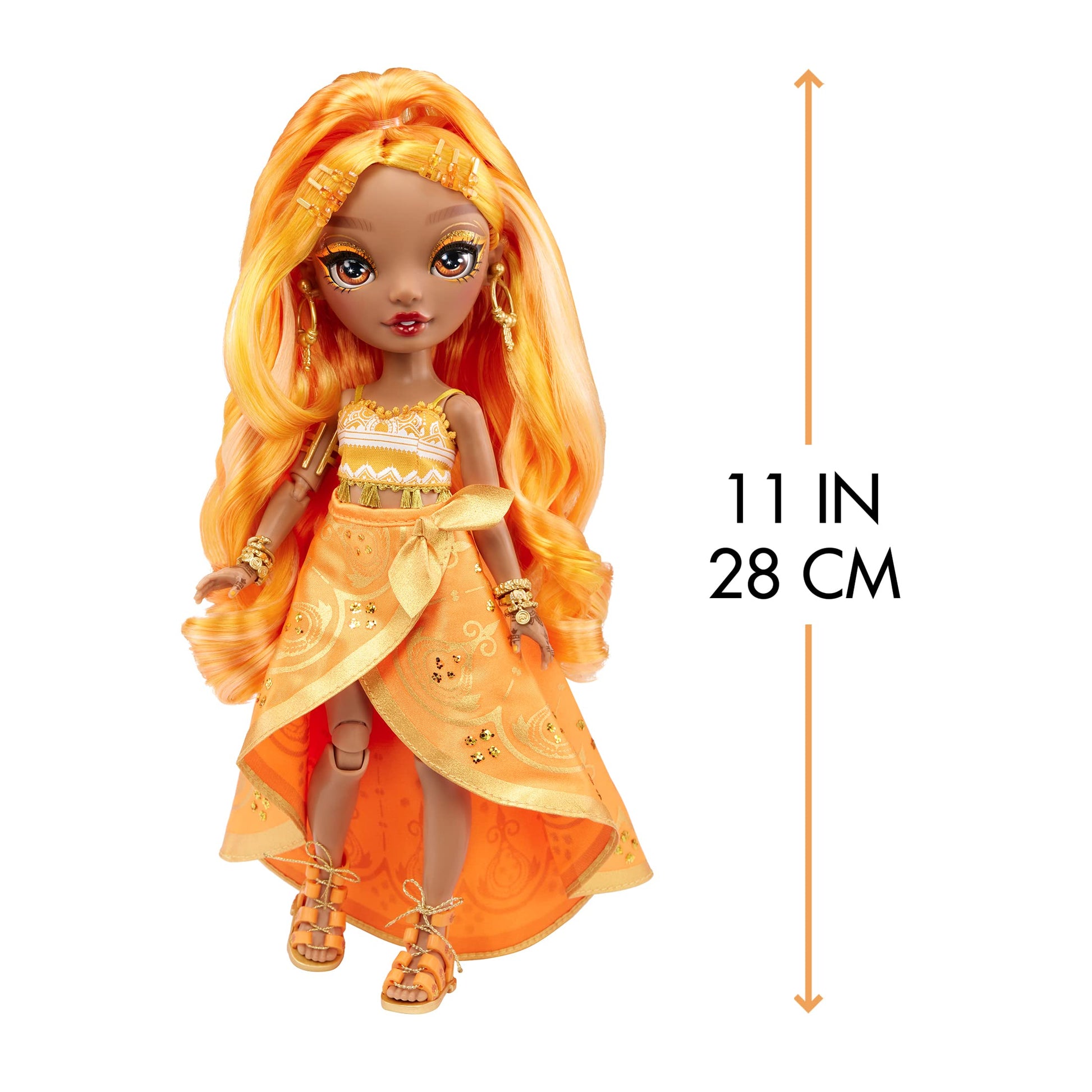 Muñeca de Moda Rainbow High Meena Fleur Oro azafrán Coleccionable para Niños