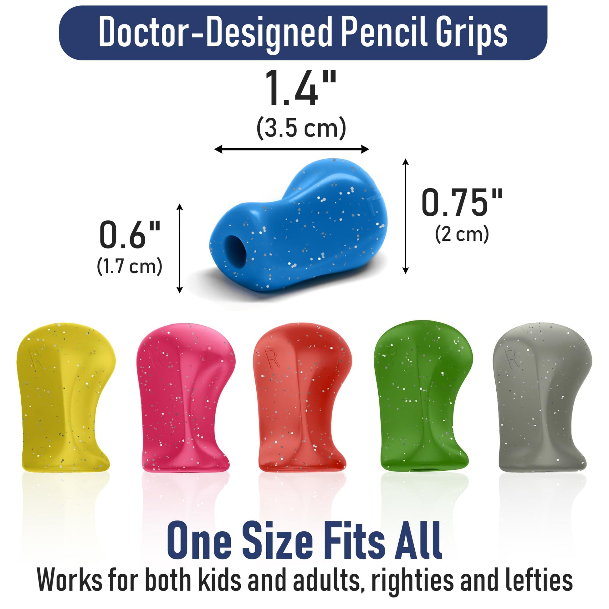 The Pencil Grip Original - Soporte ergonómico universal para escritura de derecha e izquierda, Escarcha, 6-ct