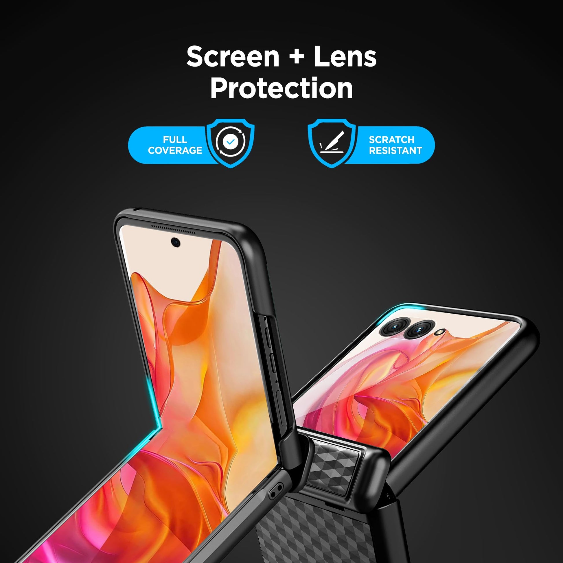 Funda con bisagra 2 en 1 para Motorola Razr Plus 2024 con protección de visualización y clip de funda, bolsa de nailon balístico para teléfono (se adapta a Moto Razr 50 Ultra)