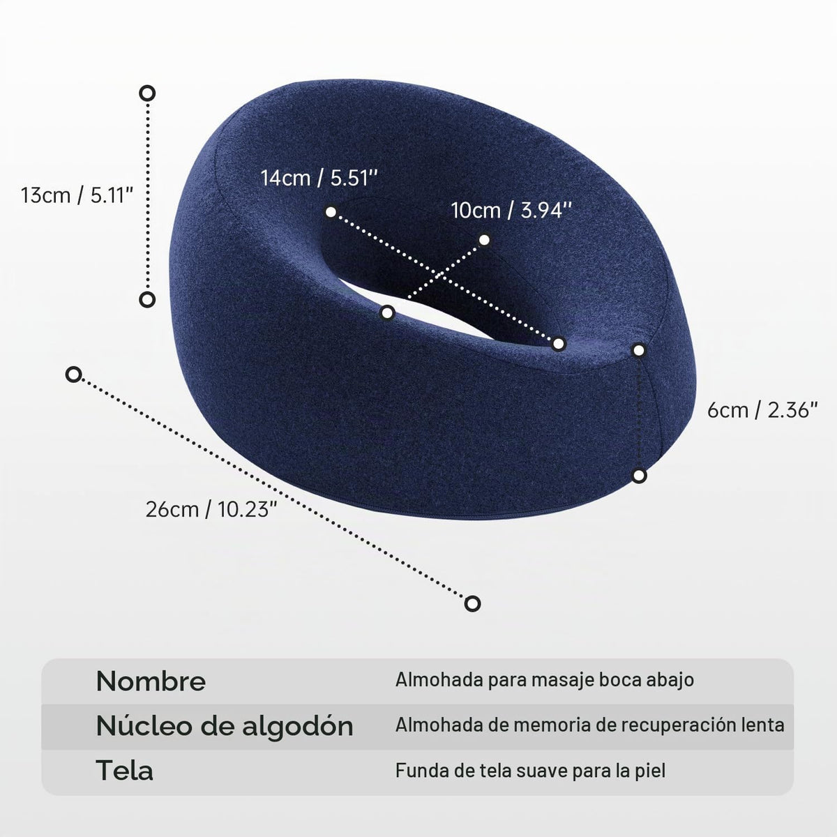 Almohadas Faciales Xiaomubiao Azul para Mesa de Masaje y Cirugía