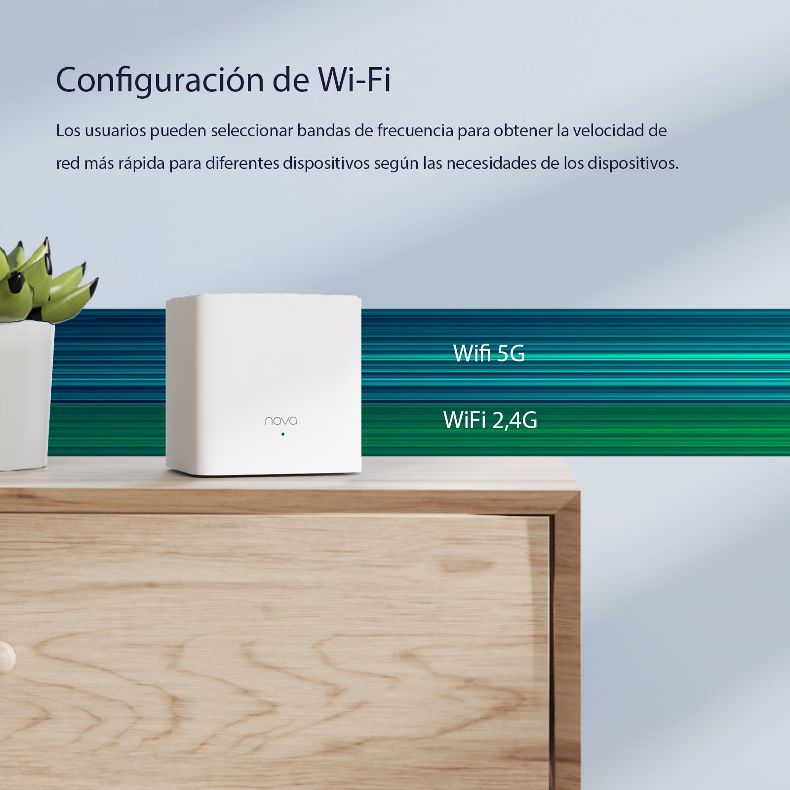 Tenda Nova WiFi Mesh System MW3 - Router WiFi de Malla para Todo el hogar AC1200, hasta 867 Mbps en 5 GHz, Cubre hasta 200 m2, Red de Malla de Doble Banda, Funciona con Alexa, 2-Pack
