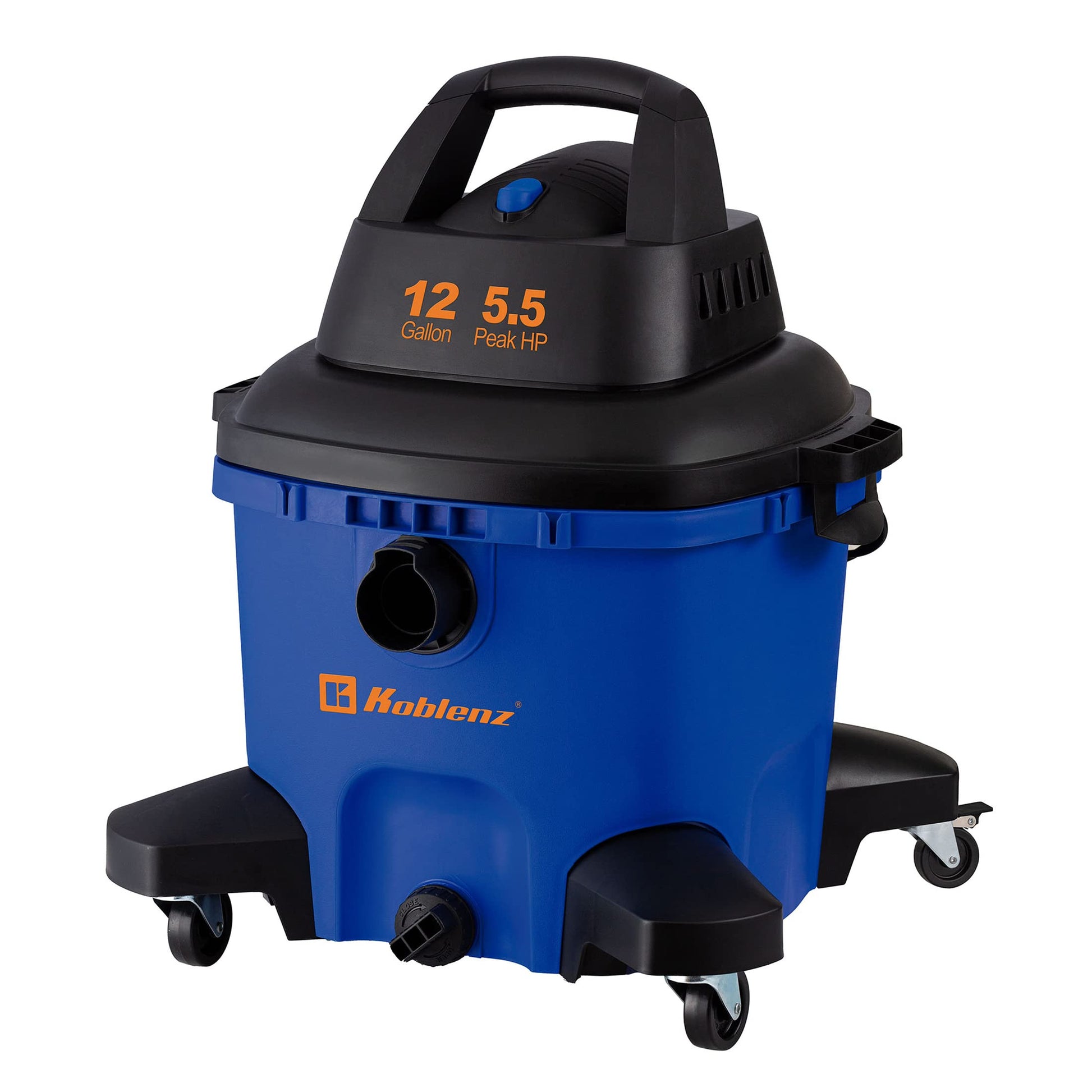 Koblenz Aspiradora Seco Mojado Eléctrica con Sistema de Expulsión de Aire Incluye Accesorios, válvula de Drenaje y Tanque con Capacidad de 12 galones y Motor de 5.5 HP Modelo WD-12 L4
