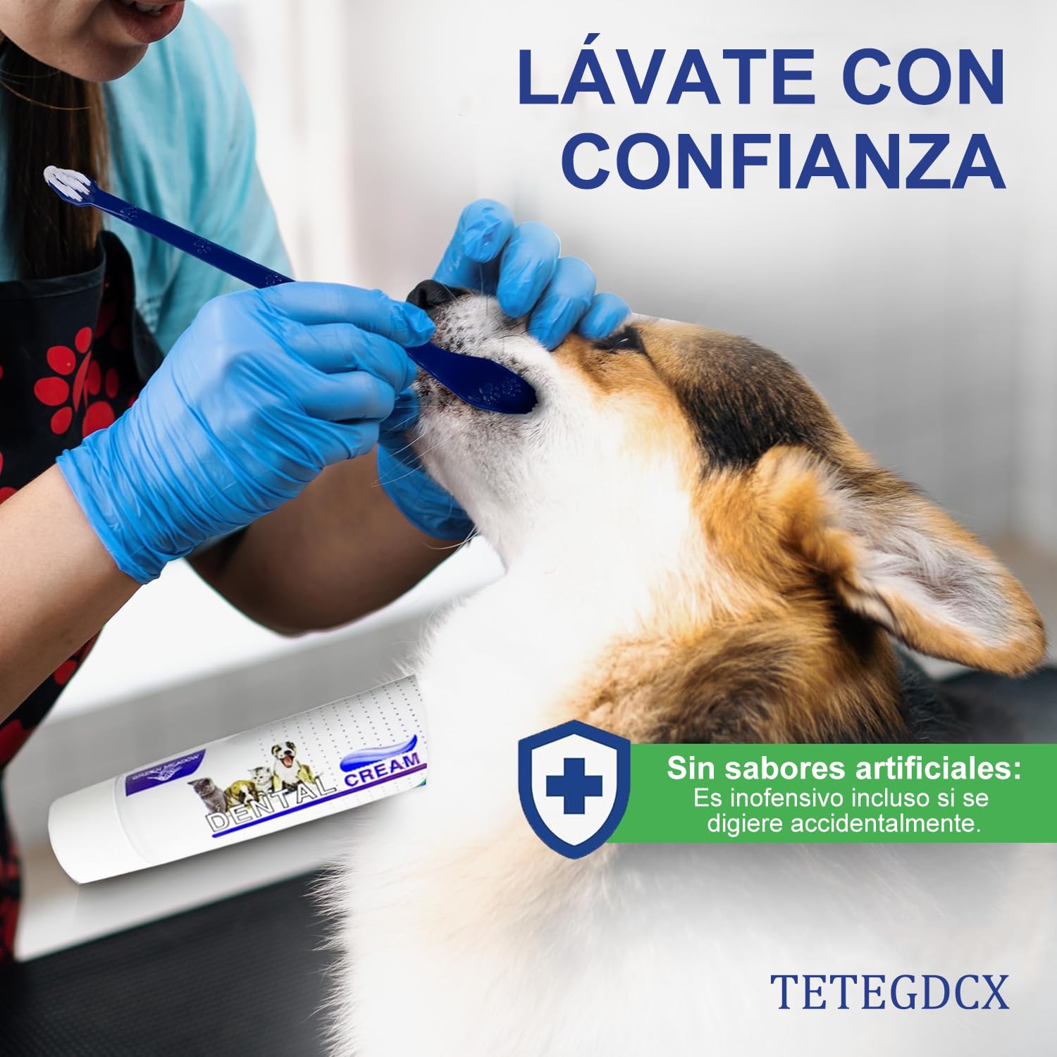 Kit de Limpieza Dental para Perro Sabor Carne con Cepillo de Dientes de Silicona Suave
