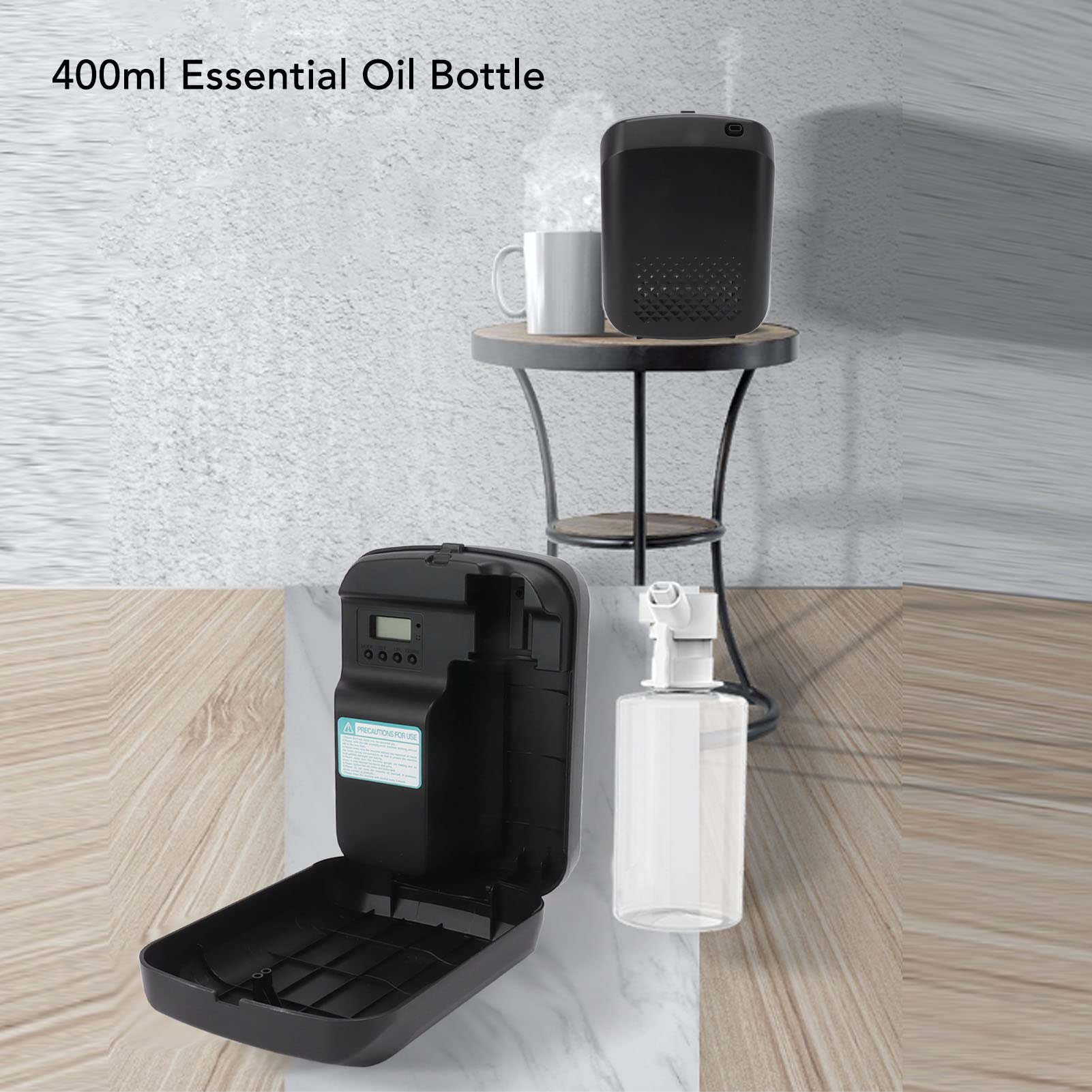 Máquina de Aire con Bluetooth, Aplicación Inteligente, Control Remoto, Difusores de Aceite Esencial sin Agua con Botella de 400 Ml, de Difusión de (Enchufe de EE.