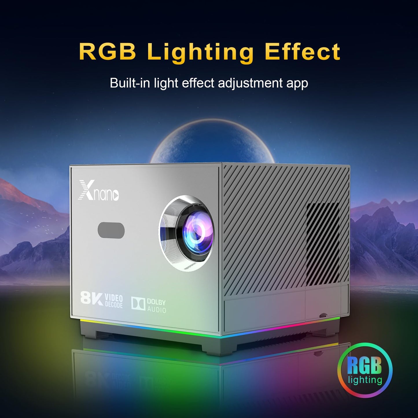 XNANO [Licencia de Netflix y AI Enfoque Eléctrico] Proyector 4K Compatible con Wi-Fi 6 y Bluetooth 5.0, Full HD 1080P para Cine en Casa con Asistente de Voz Inteligente y Corrección Trapezoidal 4D/4P