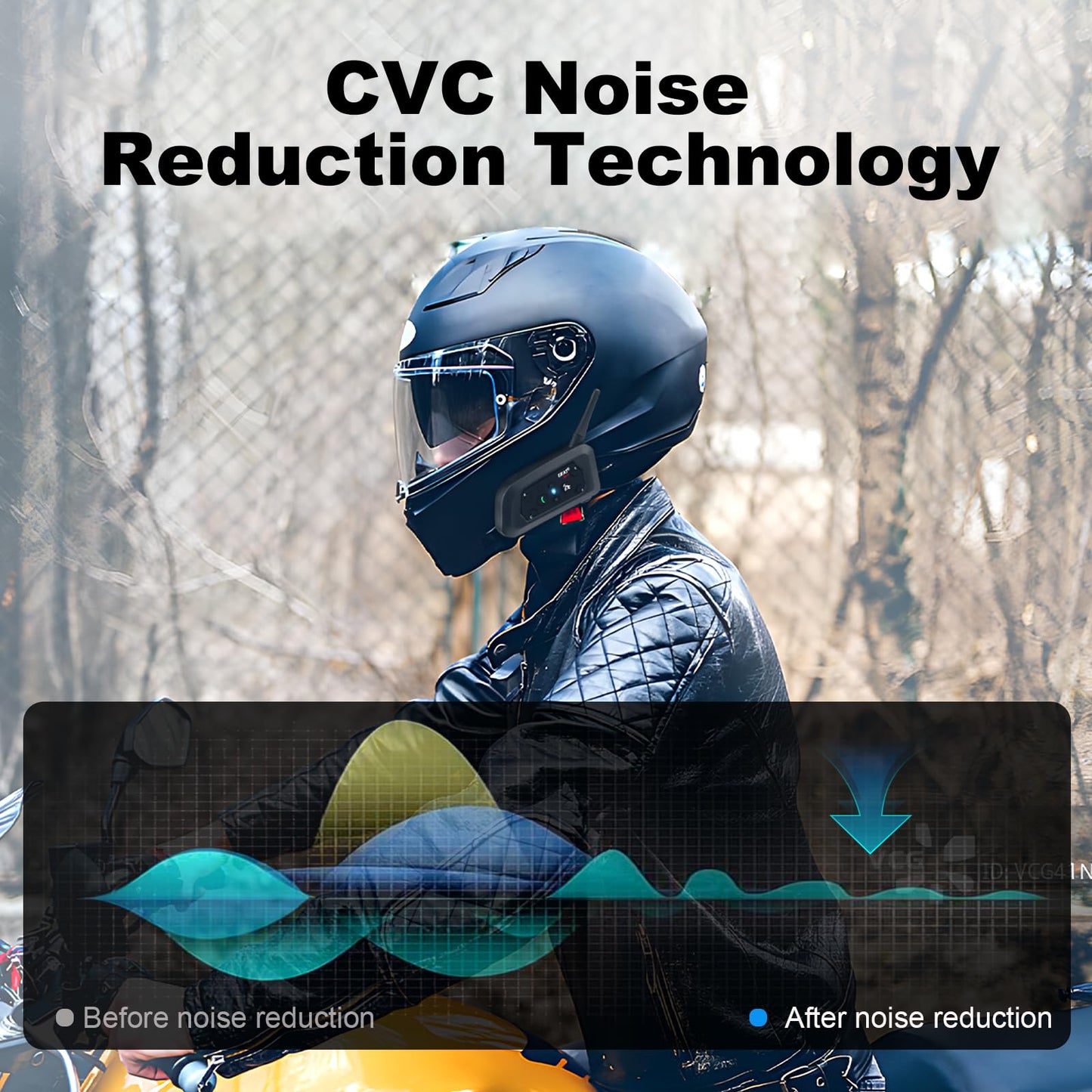 EJEAS V6 Pro Motocicleta Auricular Bluetooth, 2 Riders Intercom Casco Sistema de Comunicación con Auto-contestar la Llamada y la reducción de Ruido para el Motociclismo Esquí y Escalada (1 Pack)