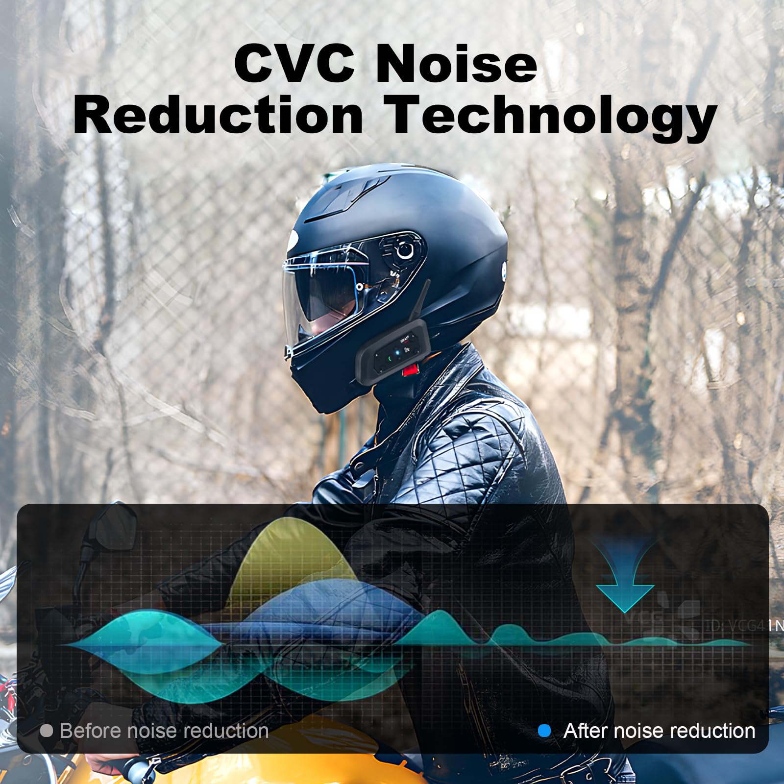 EJEAS V6 Pro Motocicleta Auricular Bluetooth, 2 Riders Intercom Casco Sistema de Comunicación con Auto-contestar la Llamada y la reducción de Ruido para el Motociclismo Esquí y Escalada (1 Pack)