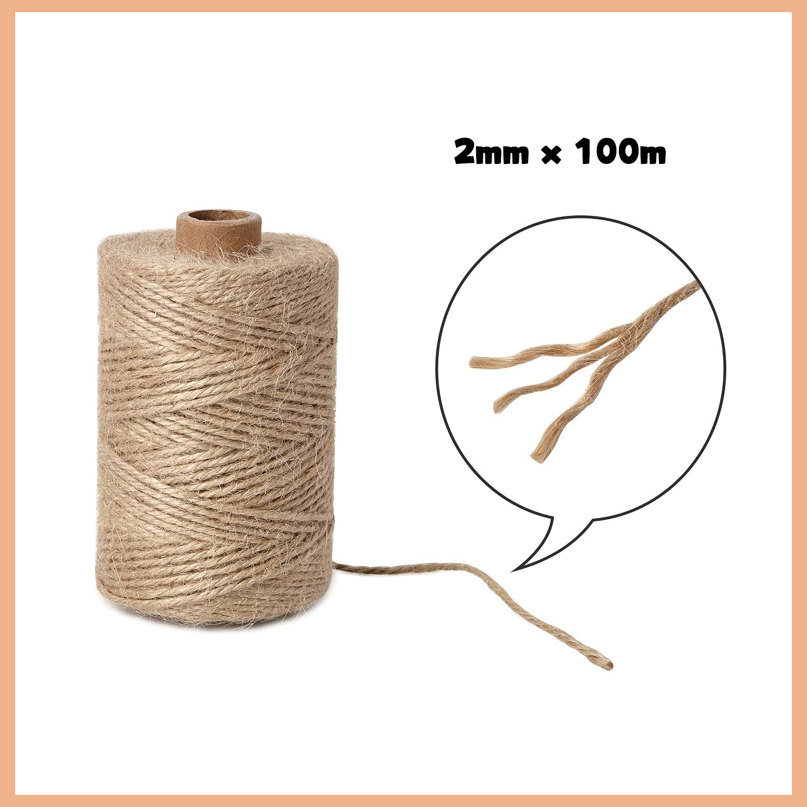 Cuerda de Sisal Natural YUNZJUNLY 100m Trenzada para Rascar Gato