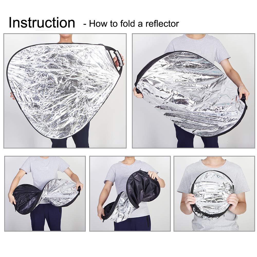 Selens 5-in-1 31.5 Inch Triangle Reflector with Handle for Photography Photo Studio Lighting & Outdoor Lighting