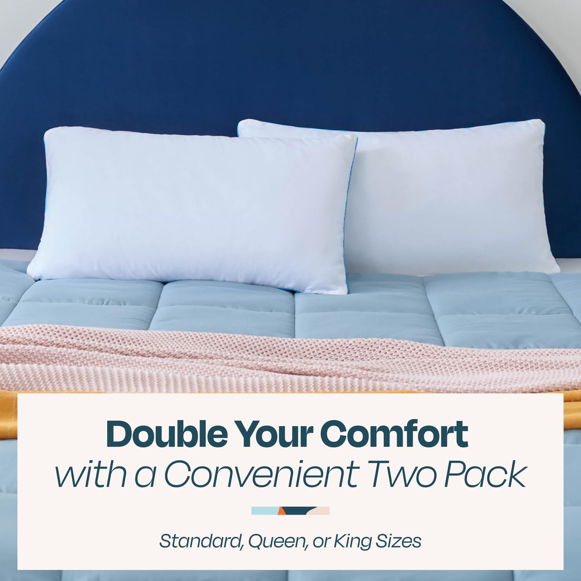 Linenspa - Almohadas 2 Pack Tamaño King - Memory Foam con Gel Refrescante en Trozos - Se Moldea a tu Gusto - Ideal para Dormir de Lado, Boca Arriba o Boca Abajo