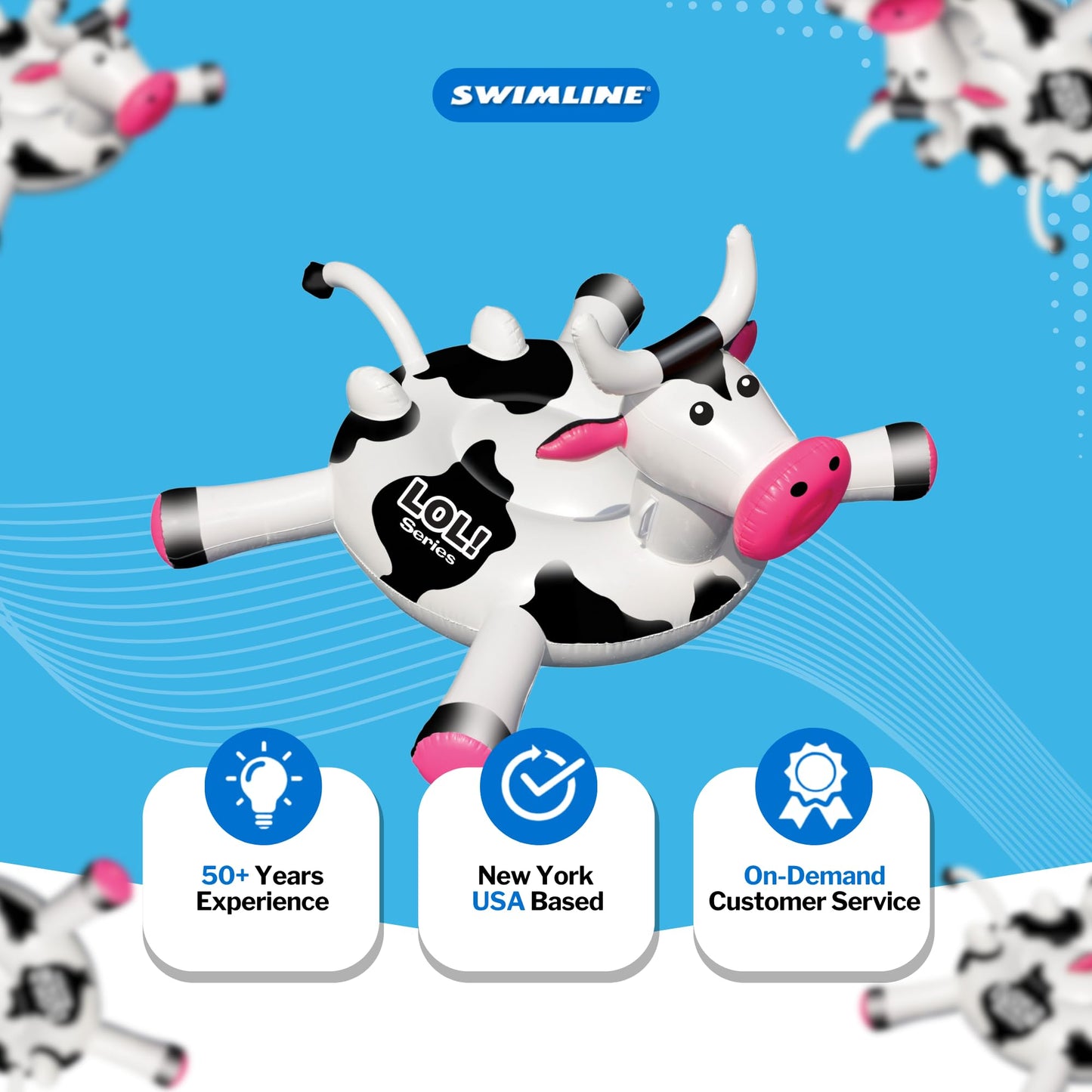 Flotador Inflable Swimline LOL Vaca para Piscina