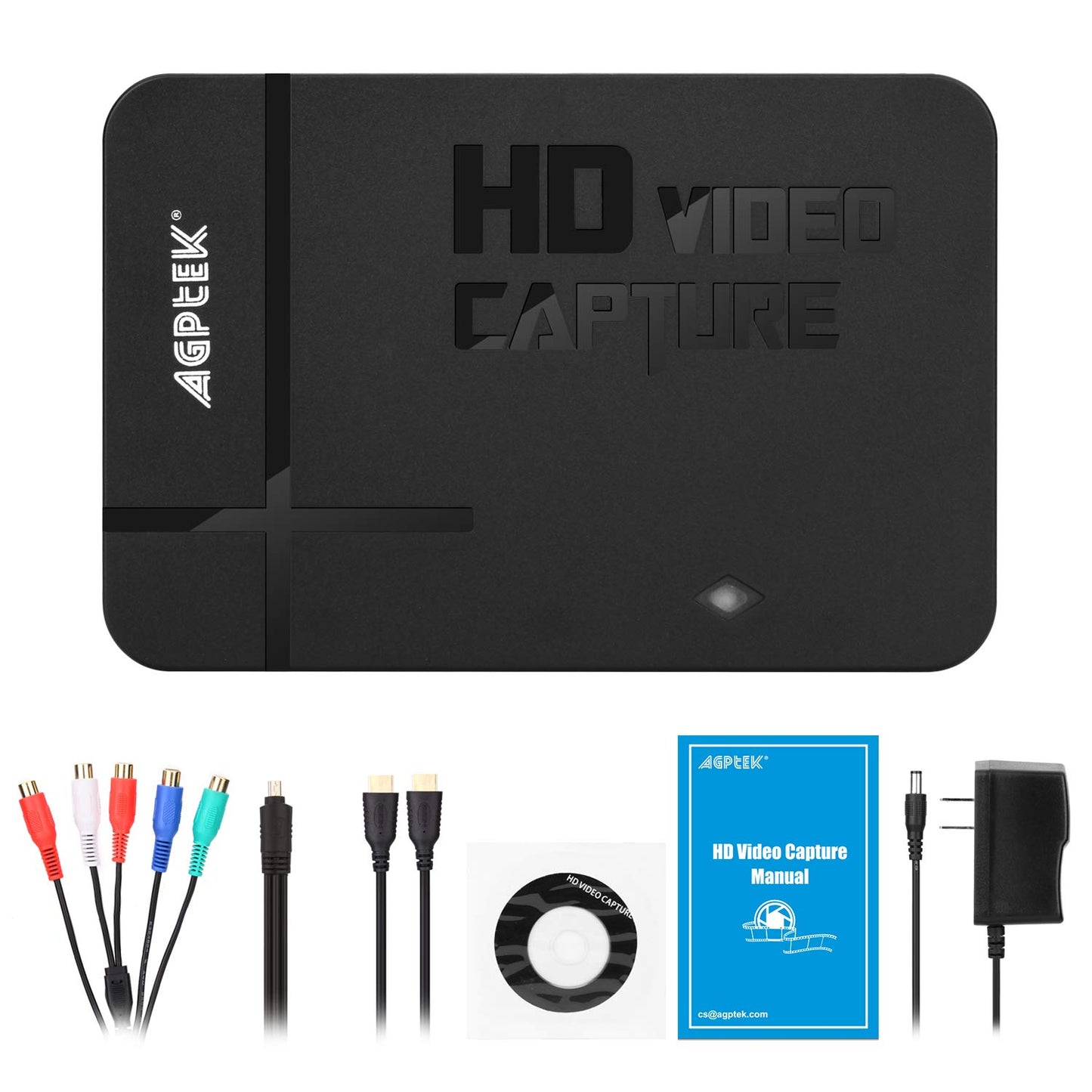 AGPtek HD Game Capture Captura de Video en HD 1080P Grabadora HDMI/YPBPR Xbox 360 y una / PS3 PS4 2016 VERSIÓN MÁS Nueva