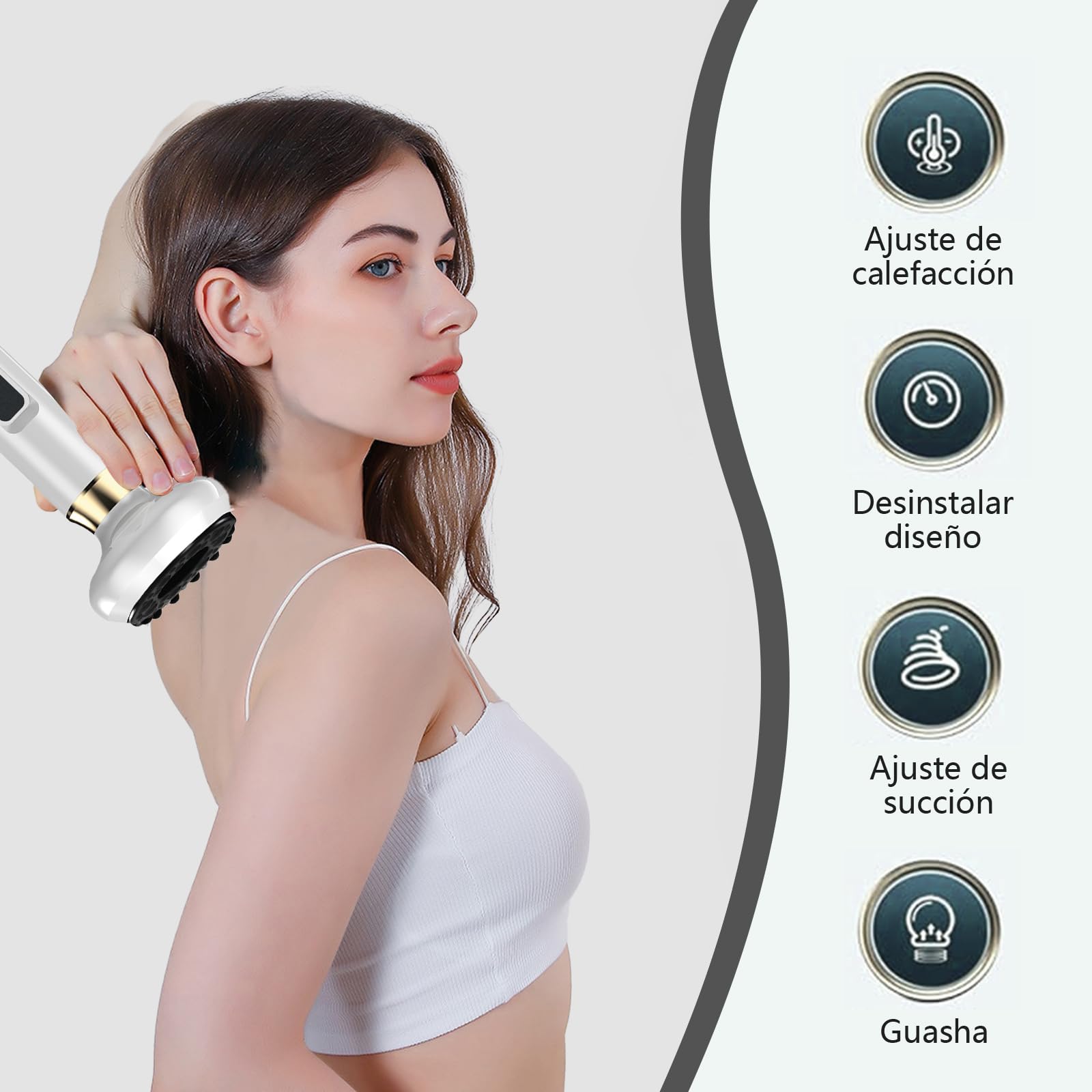 UOUOU Bluile Cellulite Massager,Masajeador anticelulitico, Dexvon Masajeador Anticelulitico, 12 niveles de succión ajustables con for Cintura, Brazos y Piernas y Brazos aliviar la fatiga y la piel