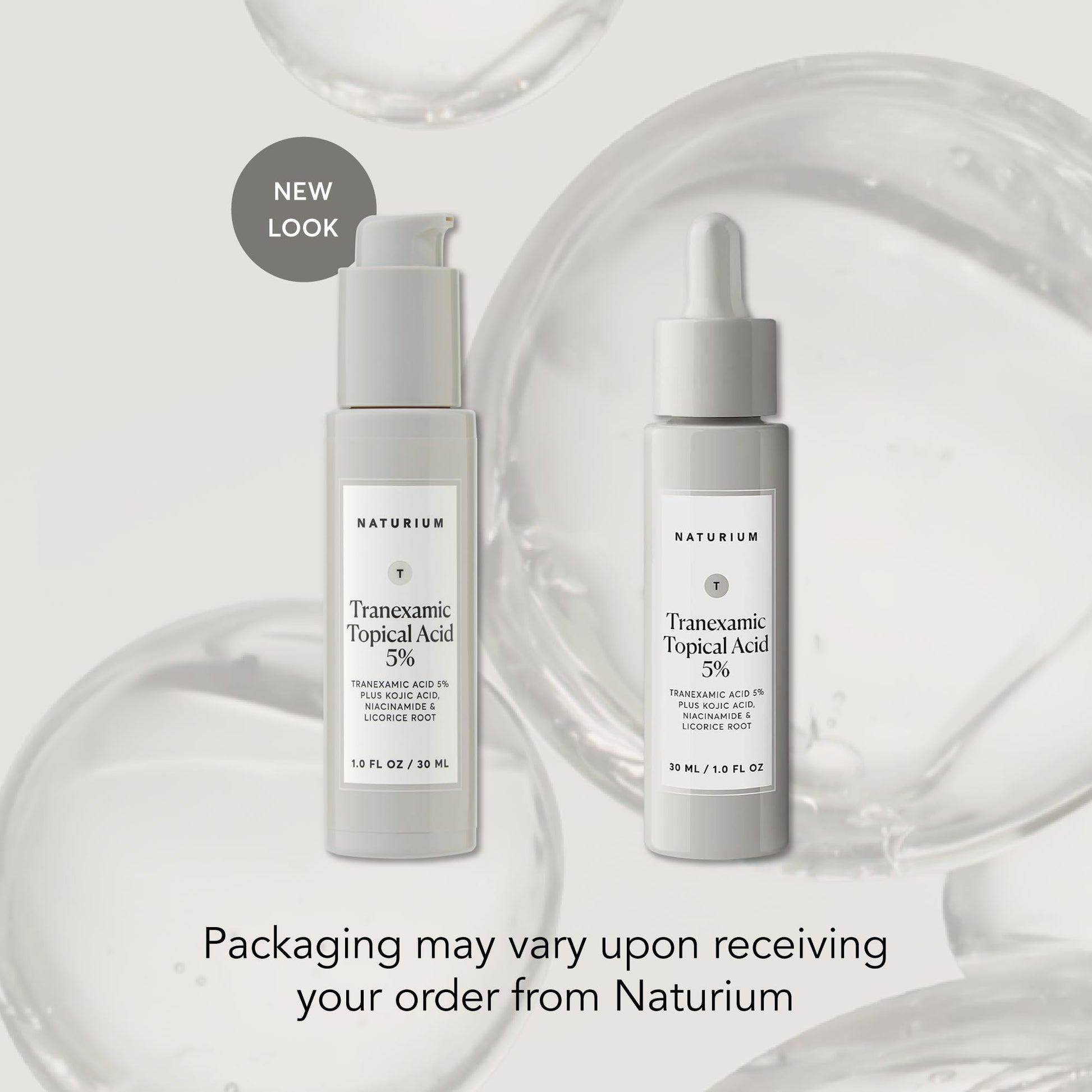 Naturium Ácido tópico tranexámico 5%, más ácido kójico, niacinamida y raíz de regaliz, tratamiento de cuidado facial y piel, removedor de manchas oscuras, 1 onza