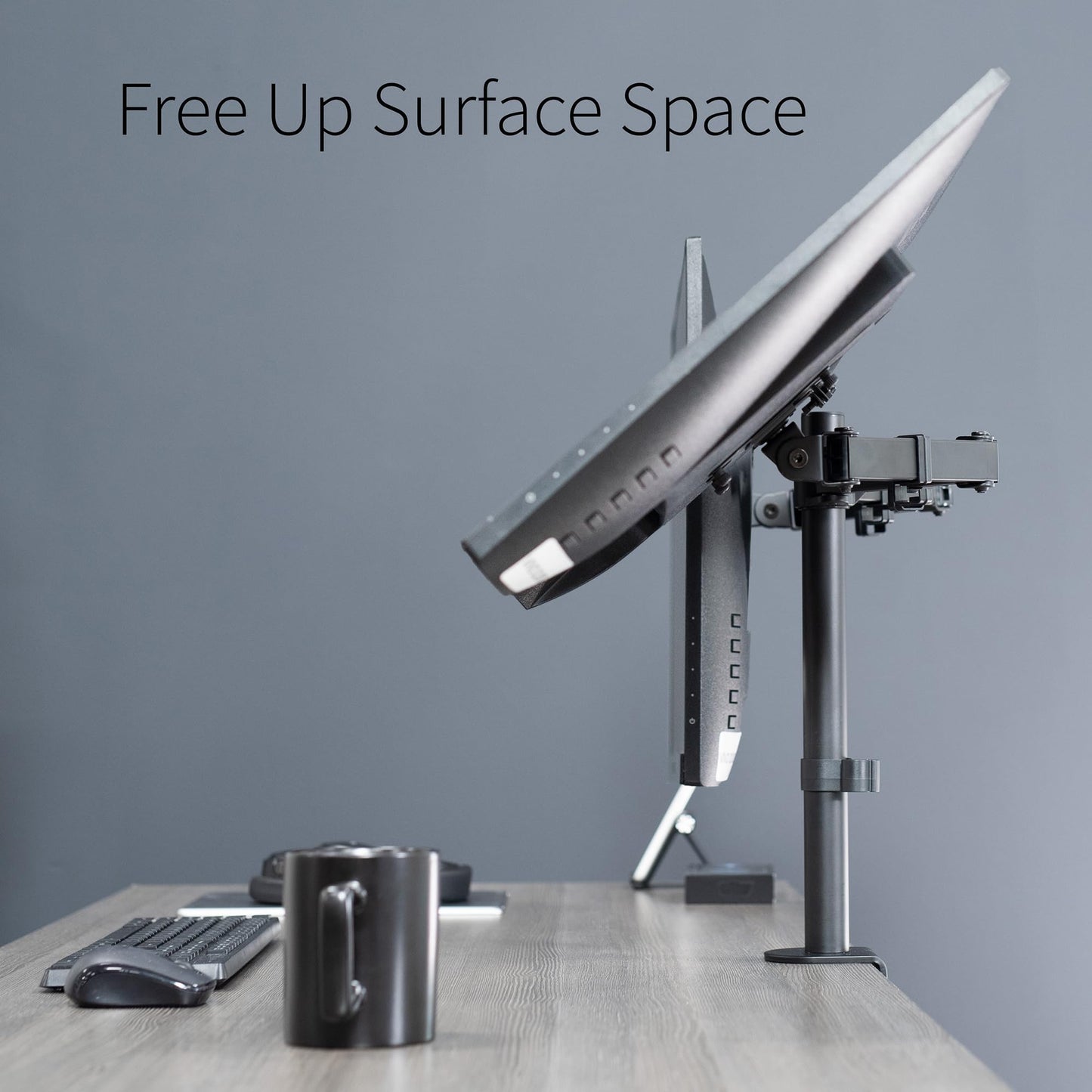 Soporte de Computadora VIVO Negro para Monitor Doble Resistente y Ajustable