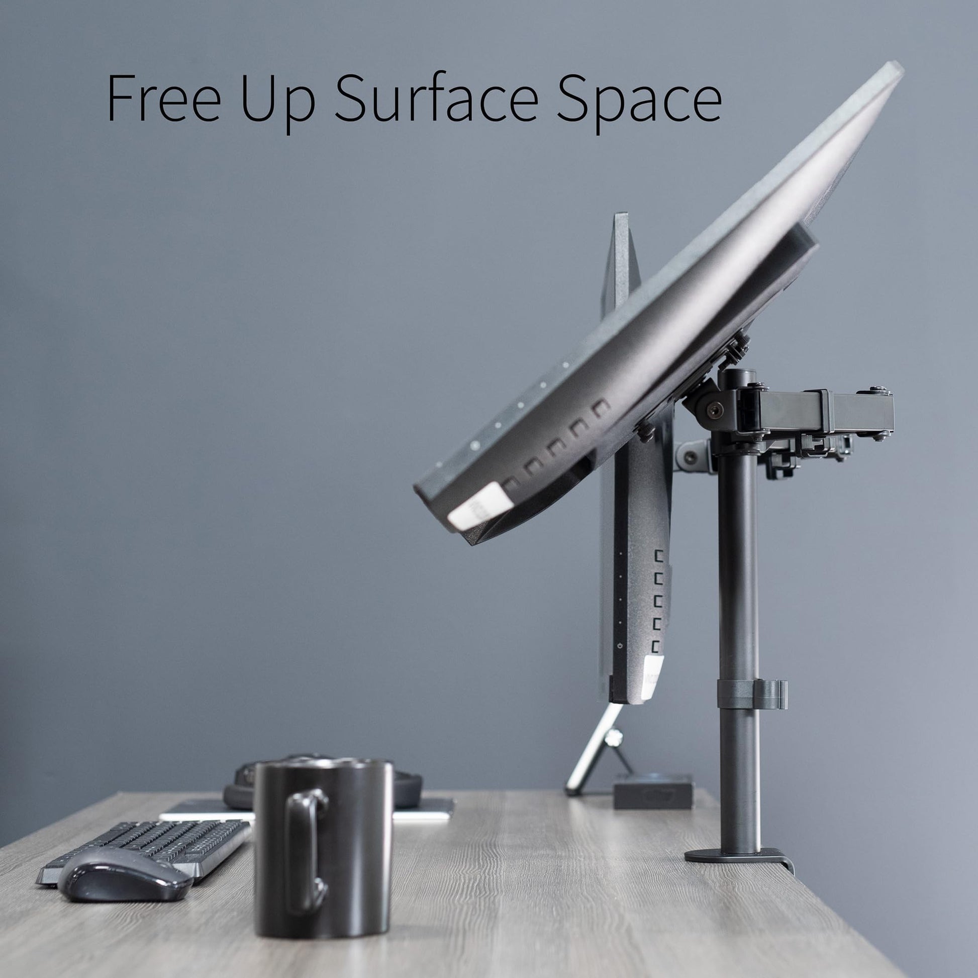 Soporte de Computadora VIVO Negro para Monitor Doble Resistente y Ajustable