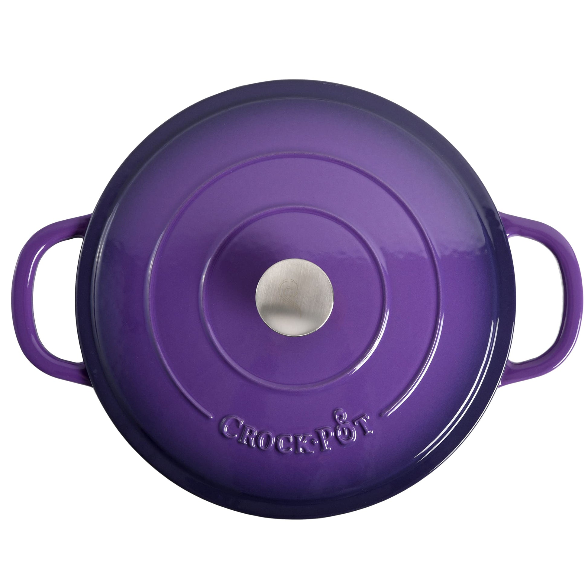 Crock-Pot - Estofador artesanal de hierro fundido esmaltado con tapa, 5 cuartos de galón, morado lavanda