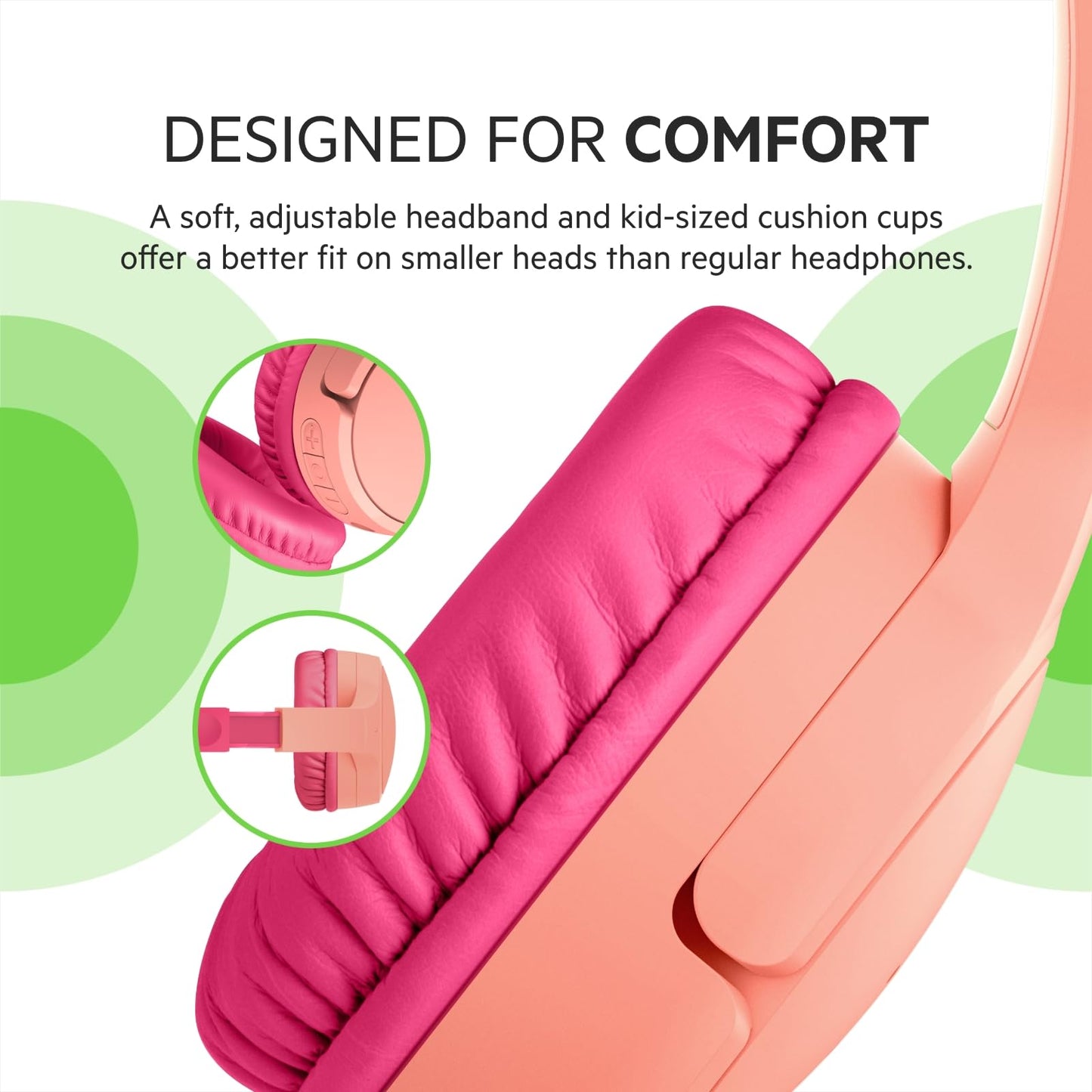 Belkin AUD001BTPK Auriculares para Niños Soundform, Rosa
