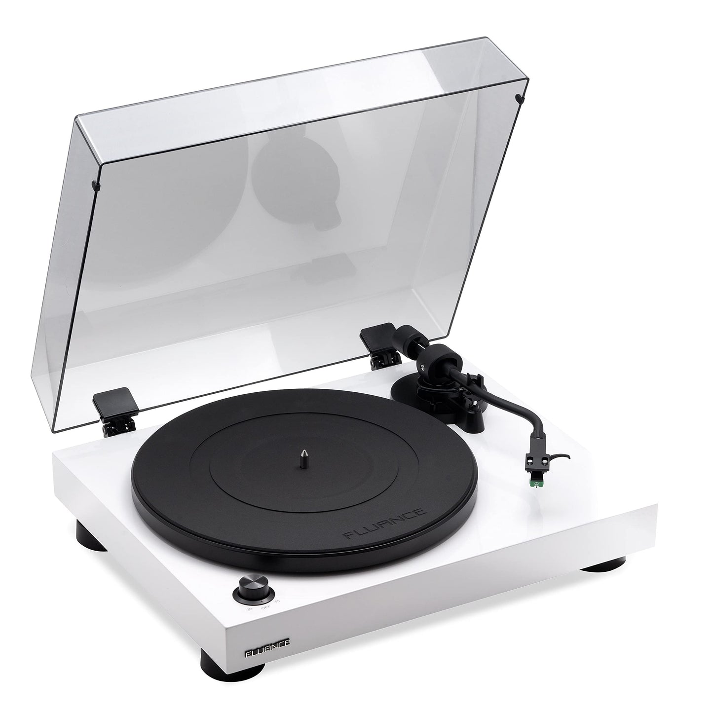 Fluance RT81 Tocadiscos con Cartucho AT95E, transmisión por Correa, preamplificador Incorporado, contrapeso Ajustable, Blanco Piano